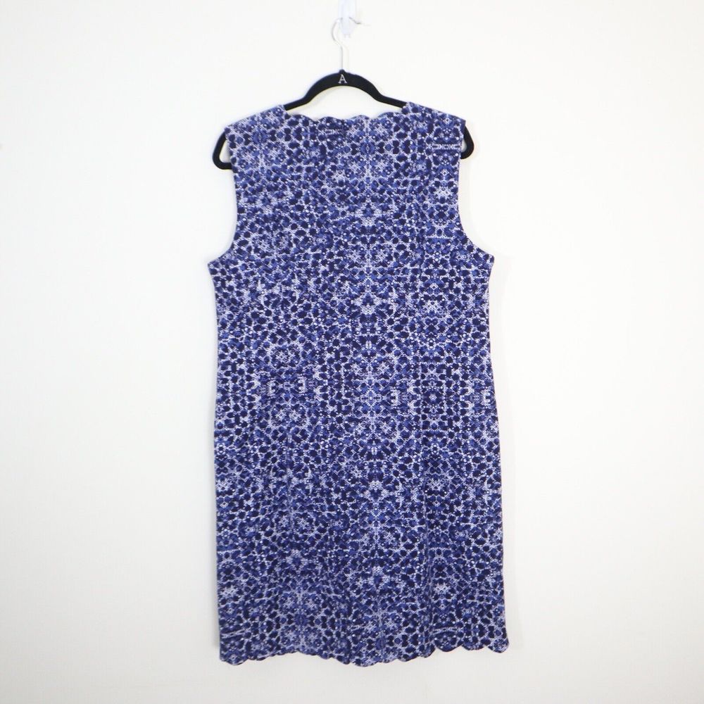 NWT Lysse Size XL Blue Kaleidoscope Print Scallop Neck Shift Dress - Picture 9 of 12